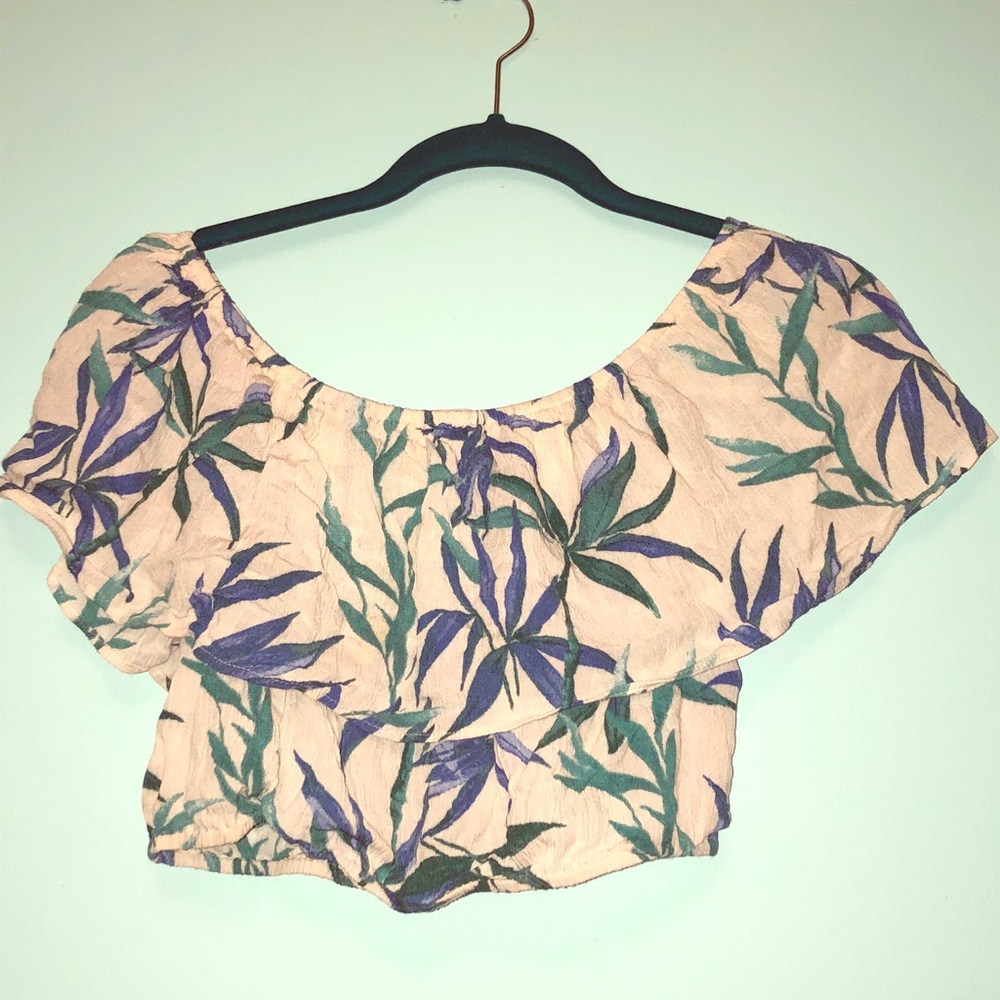 Forever 21 Tropical Off Shoulder Crop
